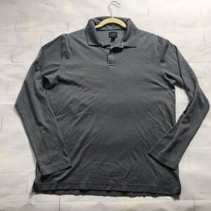 14th & Union:Men's Gray Long Sleeve Polo Shirt Large
